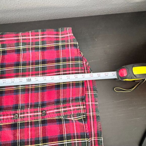 L.L. Bean  Men’s Flannel Shirt Red Tartan Plaid Long Sleeve Christmas CabinCore - Picture 9 of 10
